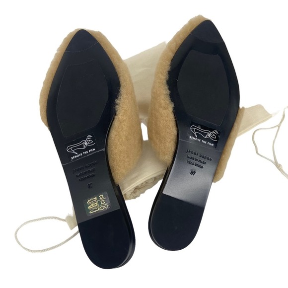 New Jenni Kayne Shearling Mule Slides in Natural Size 37 - Picture 10 of 12